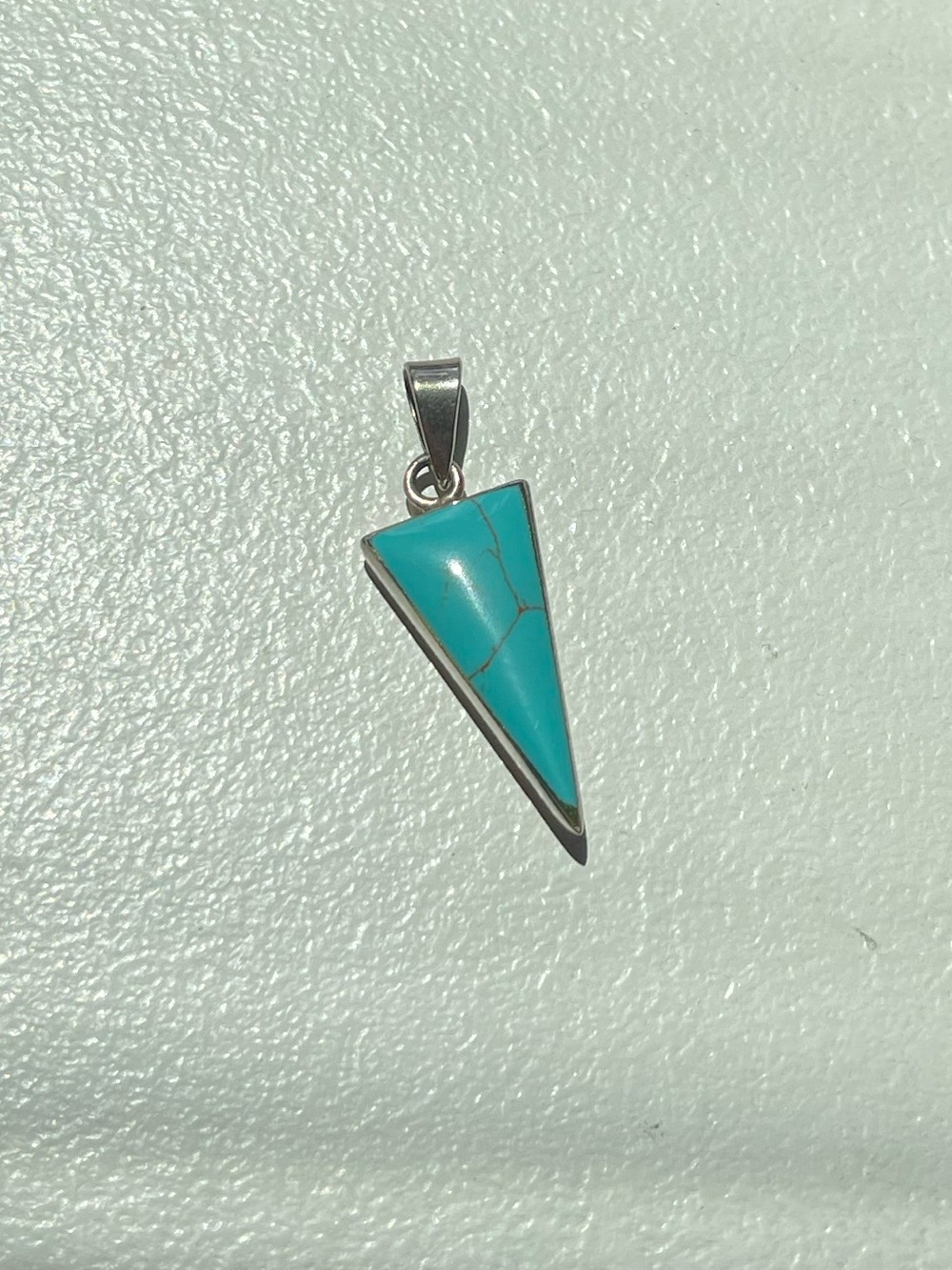 Turquoise Triangle Pendant Silver Frame